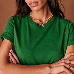 Sézane Conrad T-Shirt in Nature Green Size S